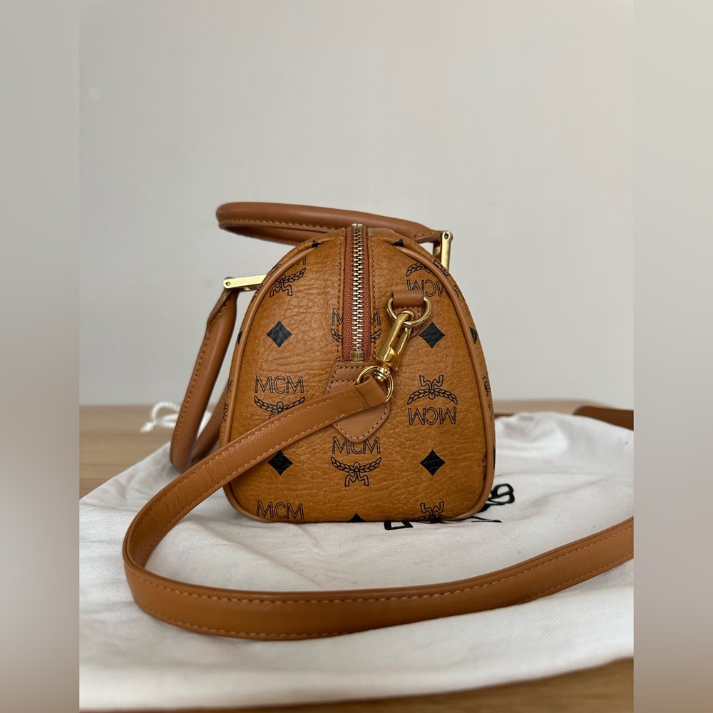 Sold MCM Cognac Small Bostonbag with dustbag (two way) - Picture 5 of 15